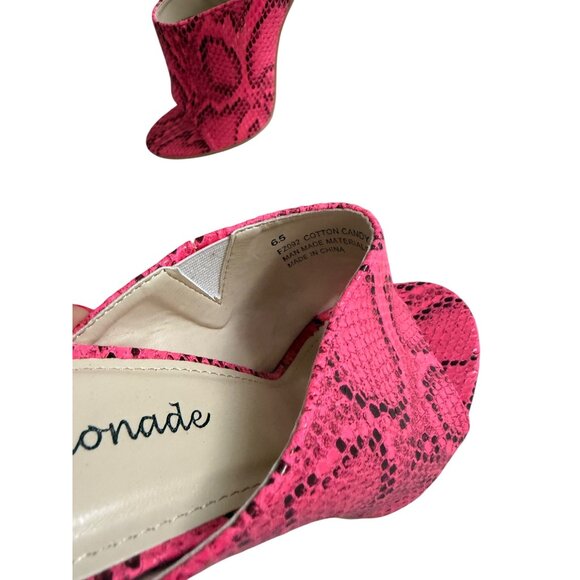 LEMONADE Cotton Candy Snake Pront Lucite Wedges Sandals Size 6.5 - Picture 4 of 7